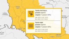 Marznące opady i gęsta mgła