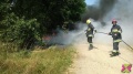 Pożar przy drodze polnej łączącej Jerzmanowice z Biskupinem. 
